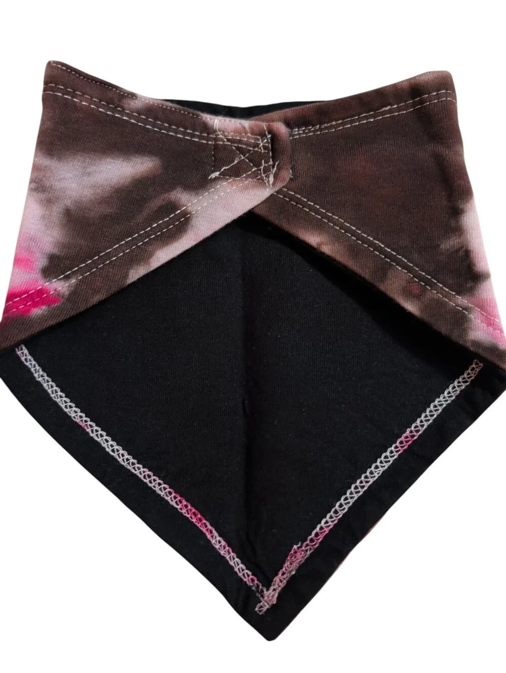 NWOT Tie-Dye Triangle Pet Bandana / Baby Bandaid Bib in Pink And Black